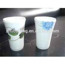 2015 best sales double wall white plain ceramic printing mug coffee mug with handle and lid